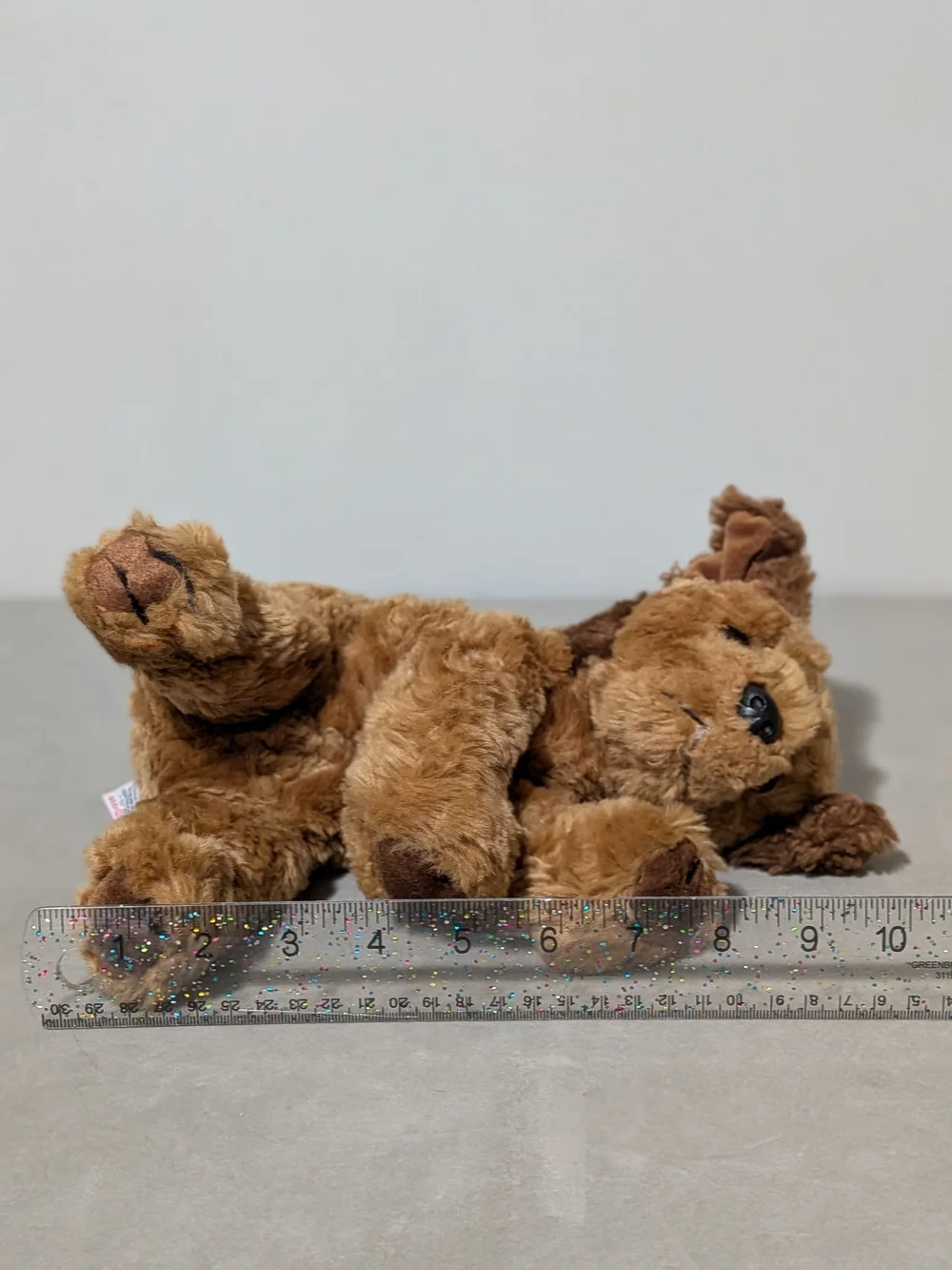 TY Beanie Stuffed Plush Animal CHIPS Dog Light & Dark Brown Vintage 1996